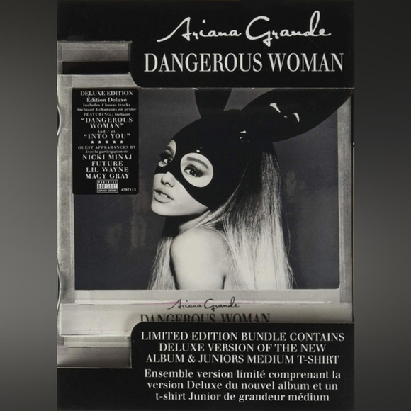 Ariana Grande Limited Edition White T-Shirt with "Dangerous Woman" Text - Picture 4 of 5
